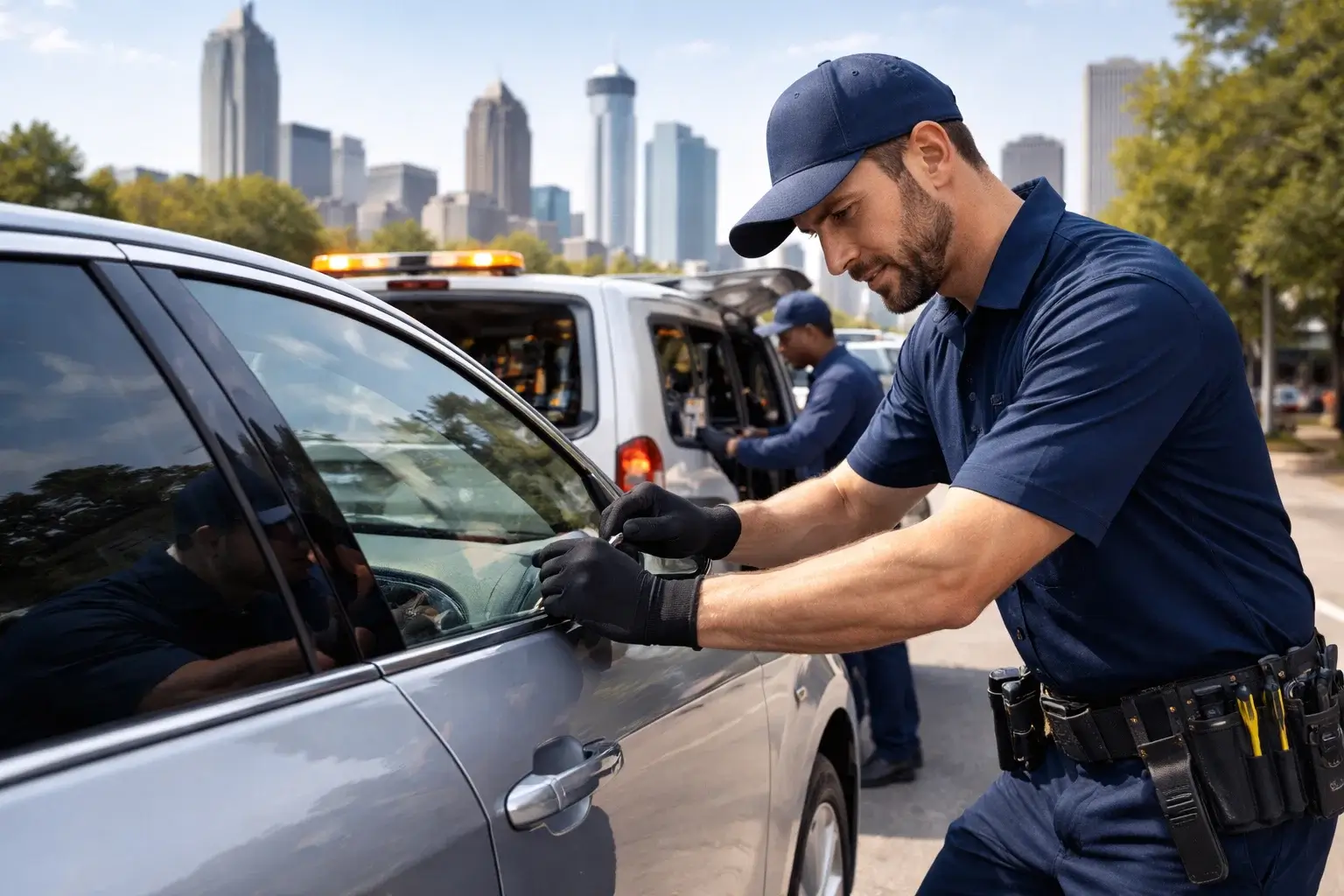 Automotive locksmith providing fast car lockout assistance in Atlanta GA