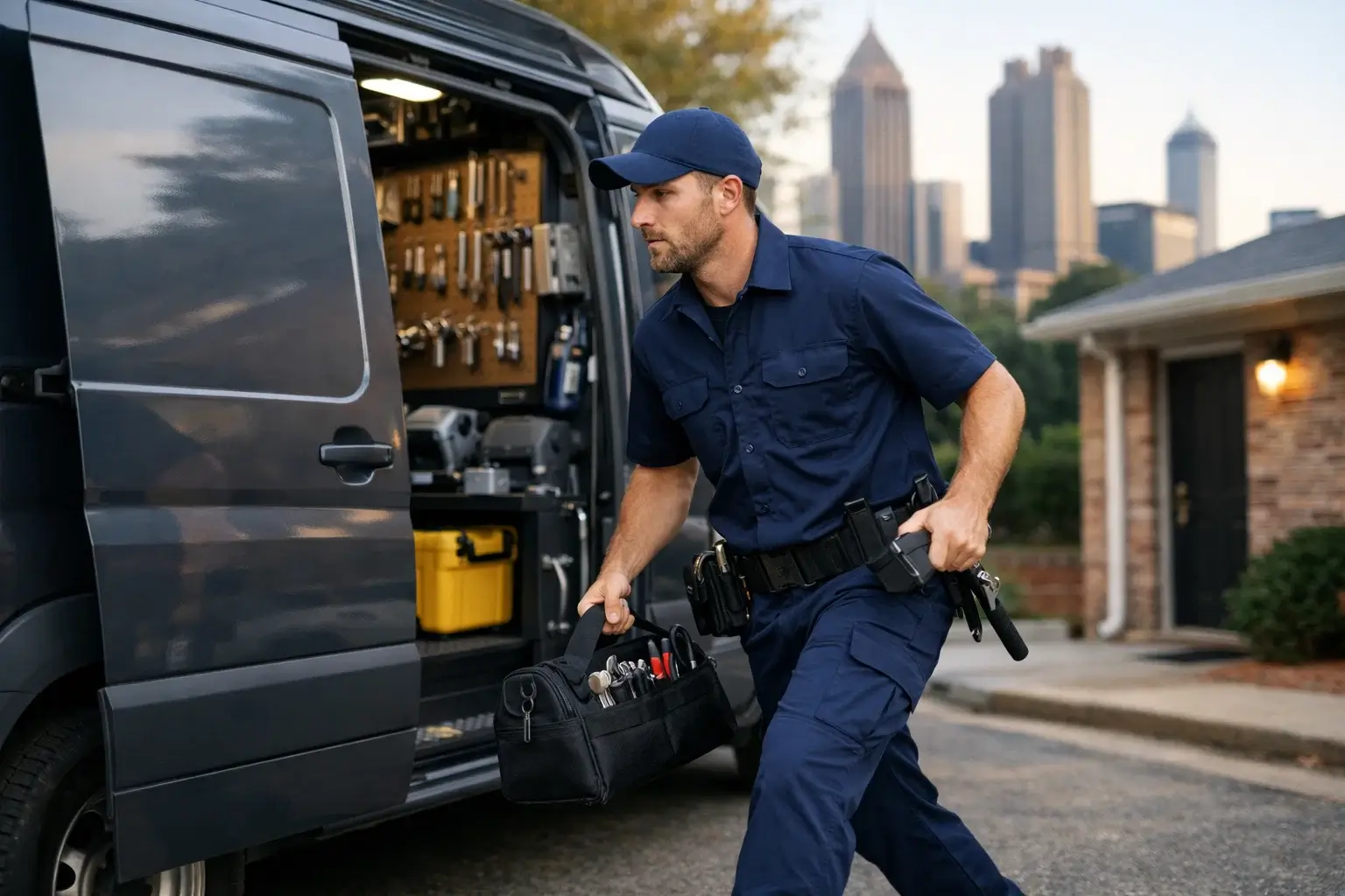 Emergency locksmith arriving quickly to assist a lockout in Atlanta GA