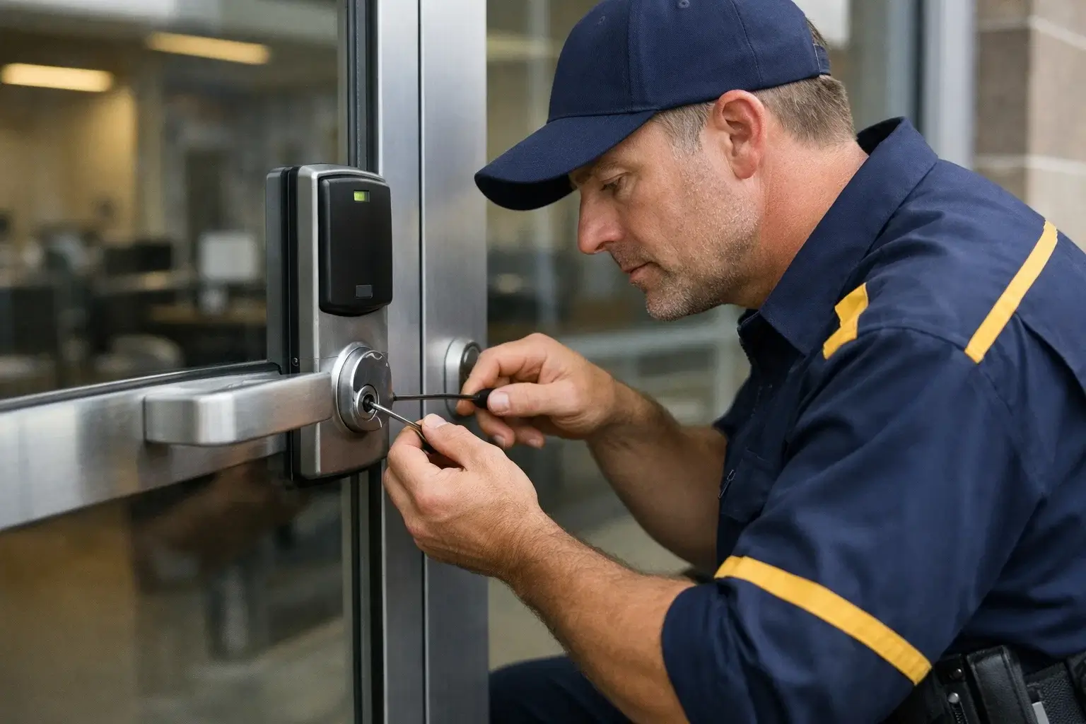 Commercial locksmith resolving a business lockout efficiently in Atlanta GA